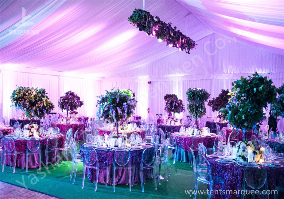 Decoration Outdoor Aluminum Wedding Reception Tents Colorful Lighting / Lining